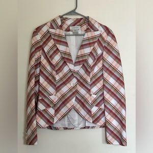 Nine West 100% Cotton Women’s Plaid Blazer Size 10